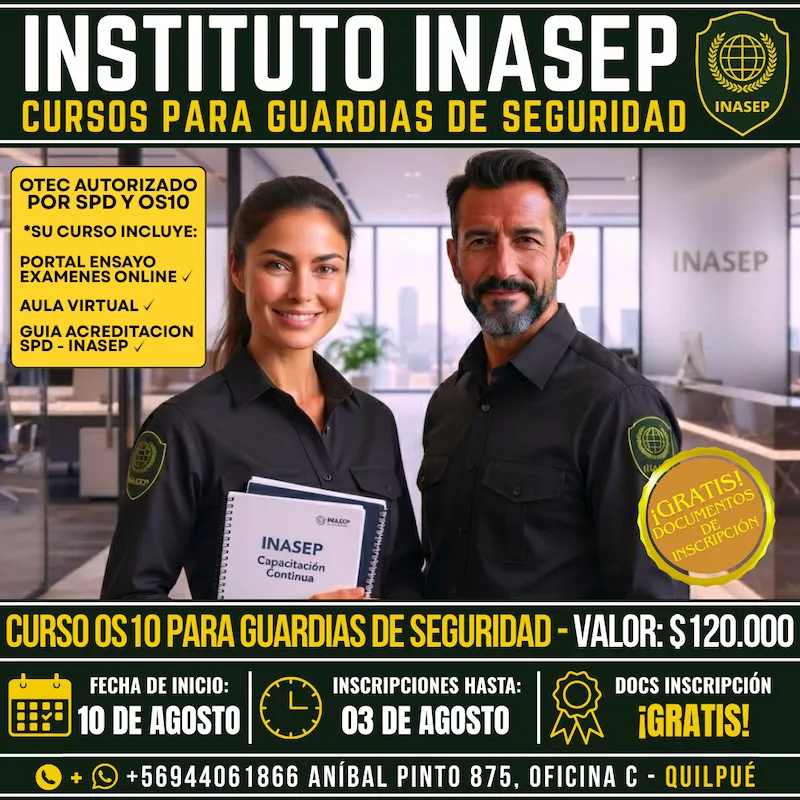 Próximas fechas Curso Guardia de Seguridad OS10 INASEP