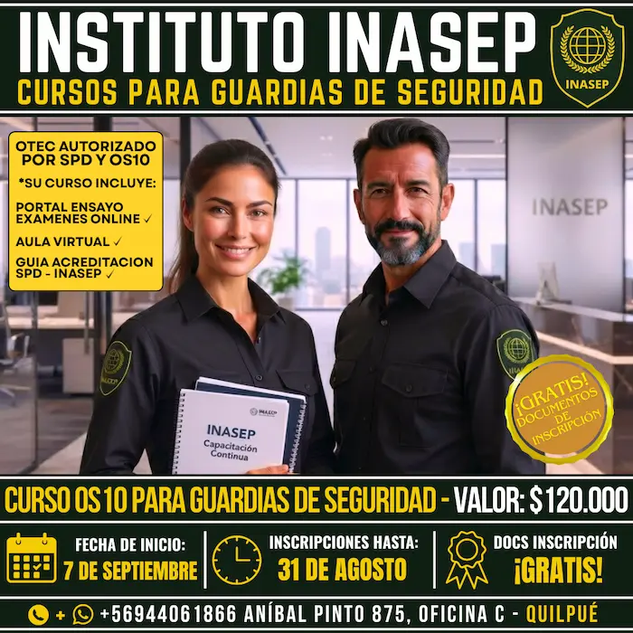 Próximas fechas Curso Guardia de Seguridad OS10 INASEP