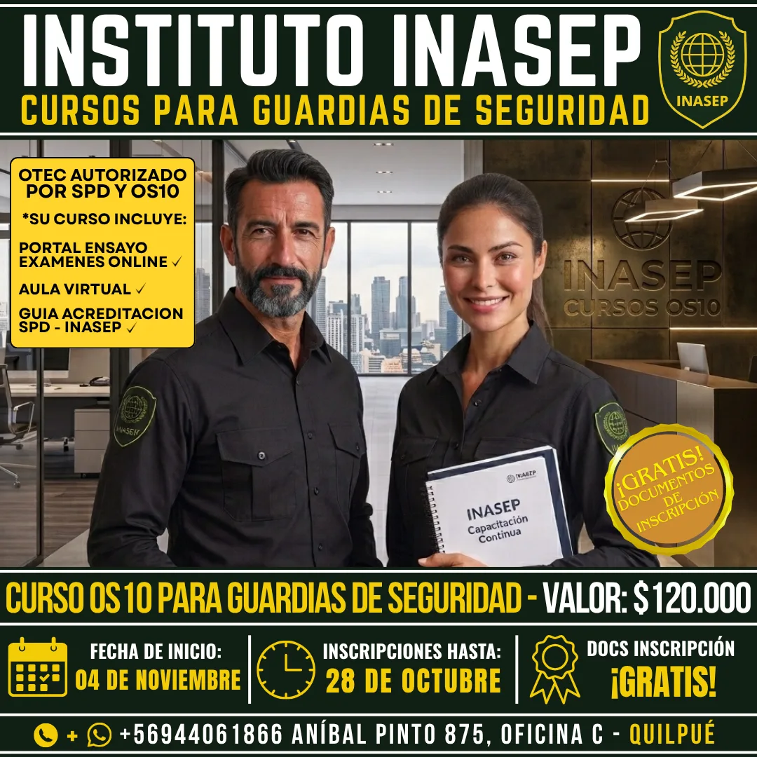 Próximas fechas Curso Guardia de Seguridad OS10 INASEP
